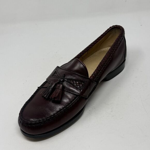 Allen Edmonds Maxfield Tassel Loafers Shoes Mens 11 D Burgundy Leather Woven main image 6